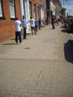 Queuing at Barclays - Louise Mangles